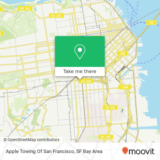 Apple Towing Of San Francisco map