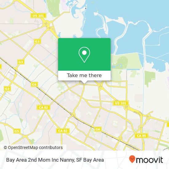 Mapa de Bay Area 2nd Mom Inc Nanny