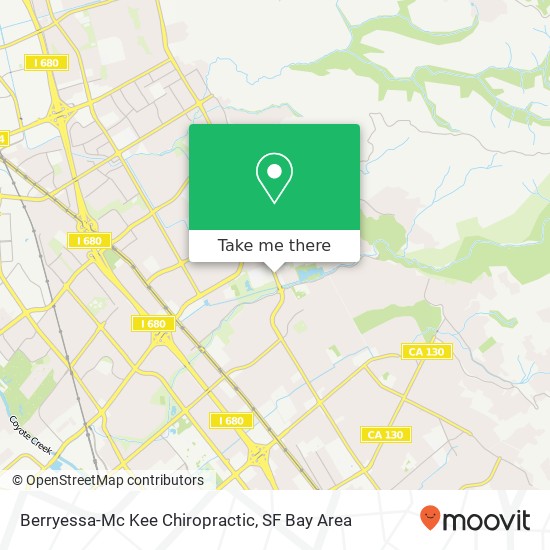 Berryessa-Mc Kee Chiropractic map