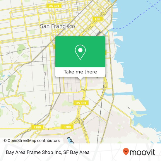 Mapa de Bay Area Frame Shop Inc