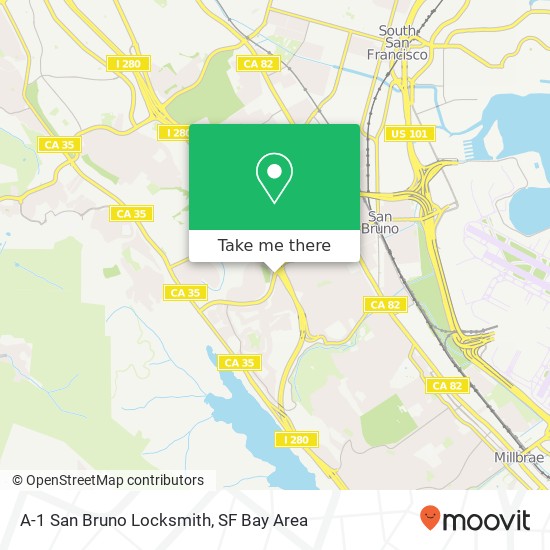 A-1 San Bruno Locksmith map