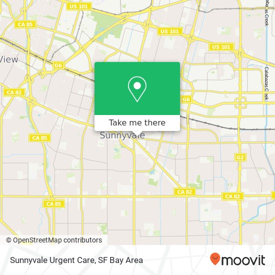 Mapa de Sunnyvale Urgent Care