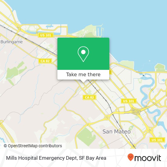 Mapa de Mills Hospital Emergency Dept
