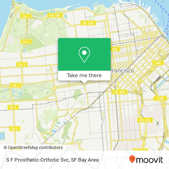 S F Prosthetic-Orthotic Svc map