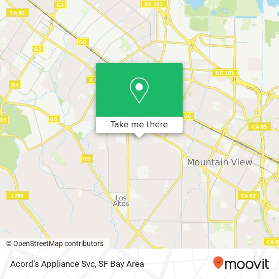 Acord's Appliance Svc map