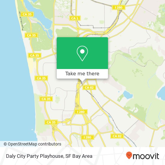 Daly City Party Playhouse map