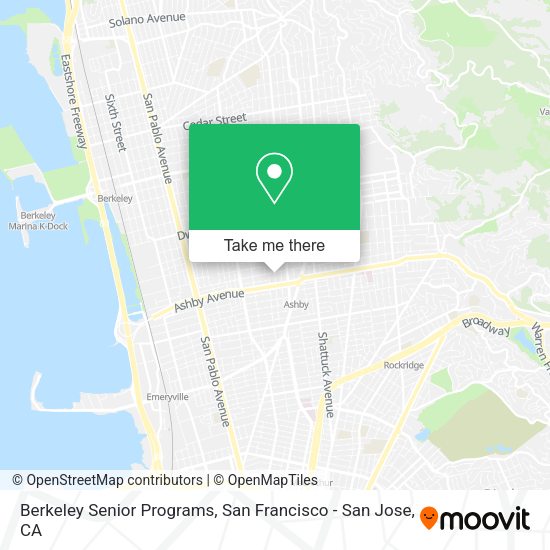 Berkeley Senior Programs map