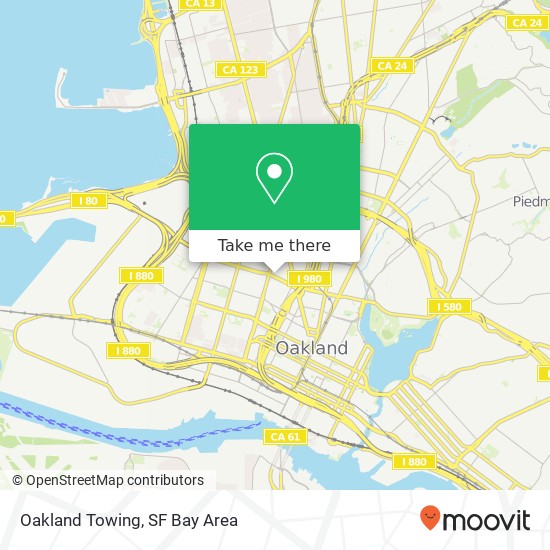 Oakland Towing map