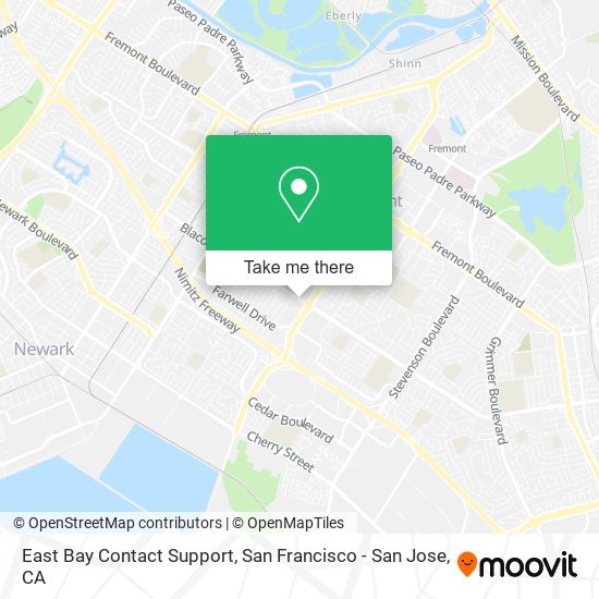 East Bay Contact Support map