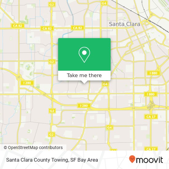 Mapa de Santa Clara County Towing