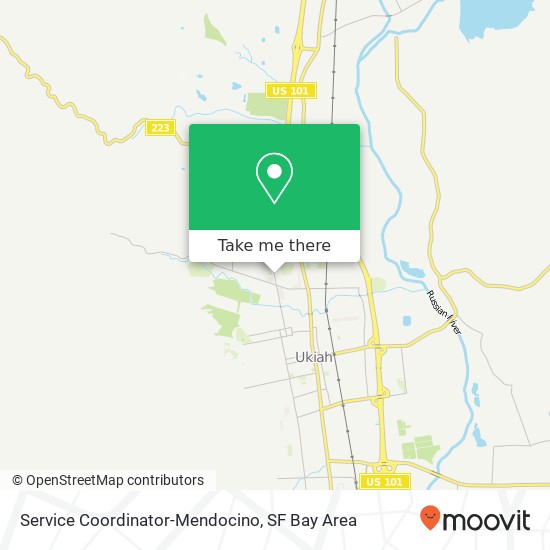 Service Coordinator-Mendocino map