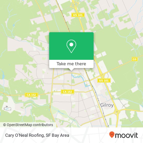 Cary O'Neal Roofing map