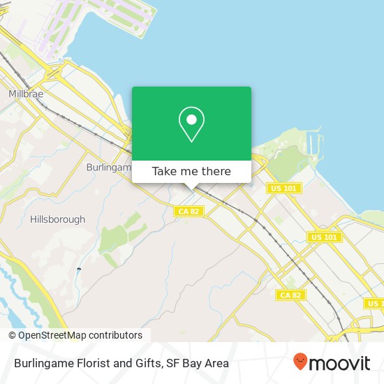 Burlingame Florist and Gifts map