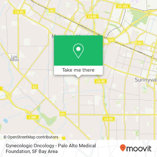 Gynecologic Oncology - Palo Alto Medical Foundation map