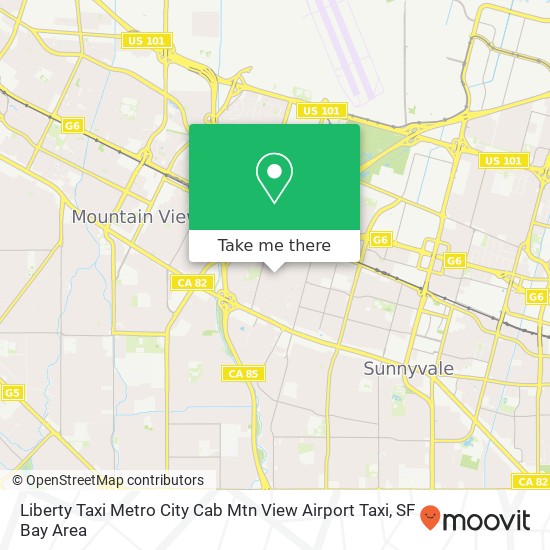 Liberty Taxi Metro City Cab Mtn View Airport Taxi map