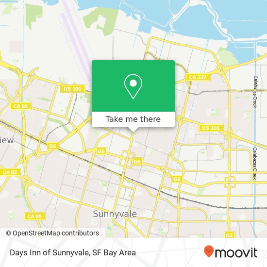 Mapa de Days Inn of Sunnyvale