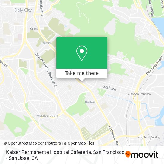 Mapa de Kaiser Permanente Hospital Cafeteria