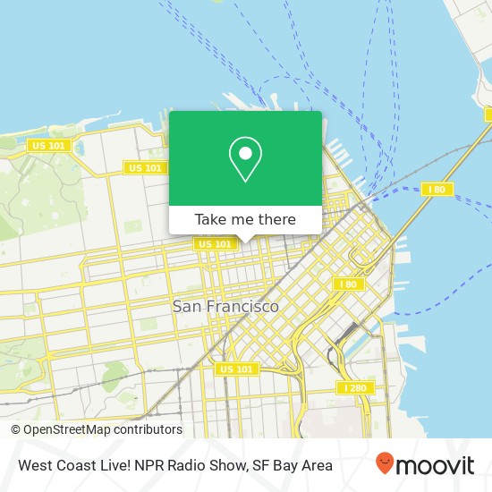 Mapa de West Coast Live! NPR Radio Show