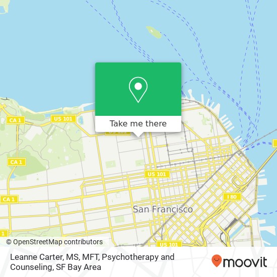 Leanne Carter, MS, MFT, Psychotherapy and Counseling map