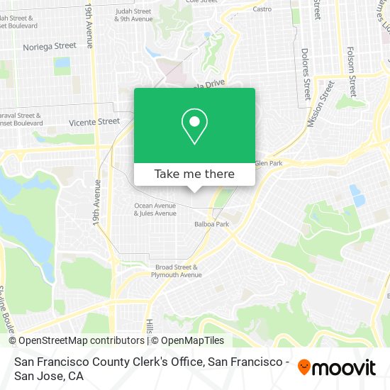 Mapa de San Francisco County Clerk's Office