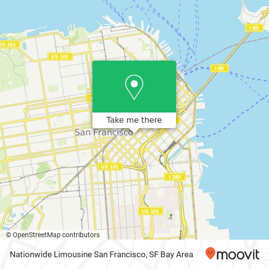 Mapa de Nationwide Limousine San Francisco