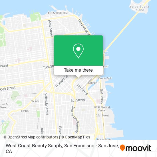 Mapa de West Coast Beauty Supply