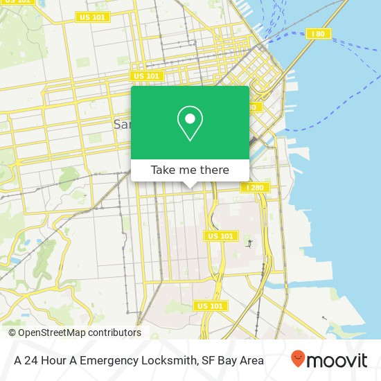 A 24 Hour A Emergency Locksmith map