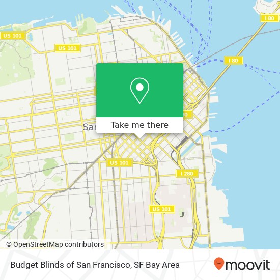 Budget Blinds of San Francisco map