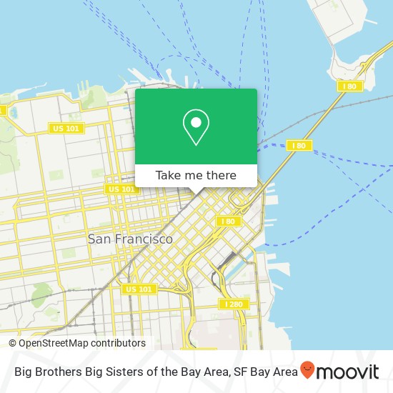 Big Brothers Big Sisters of the Bay Area map