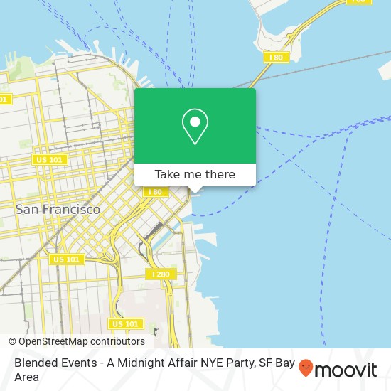 Blended Events - A Midnight Affair NYE Party map