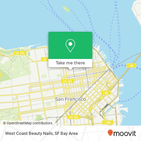 West Coast Beauty Nails map