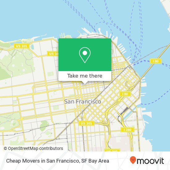 Cheap Movers in San Francisco map