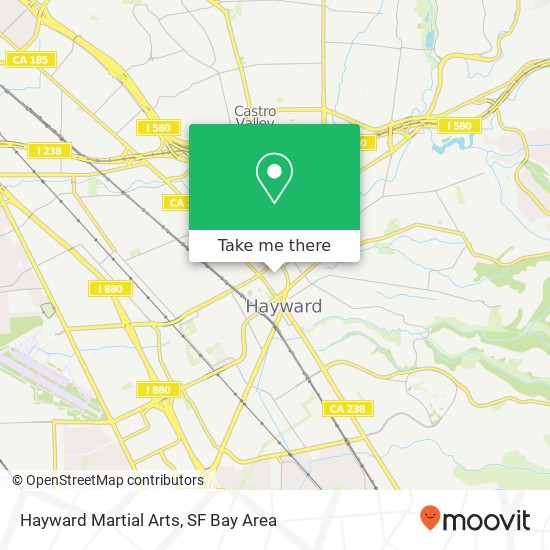 Hayward Martial Arts map