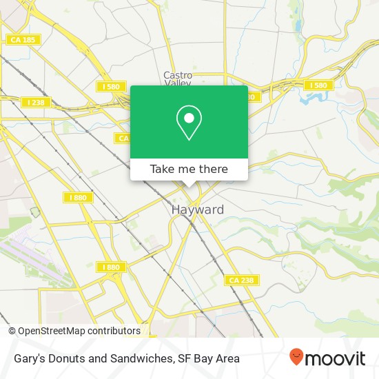 Gary's Donuts and Sandwiches map