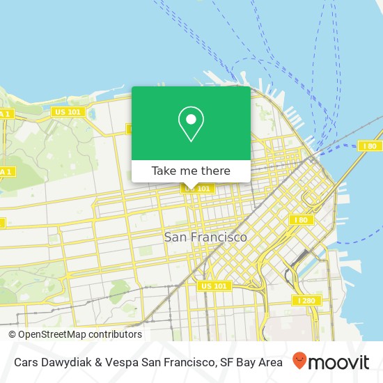 Cars Dawydiak & Vespa San Francisco map
