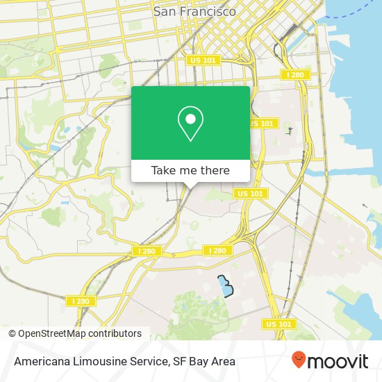 Mapa de Americana Limousine Service