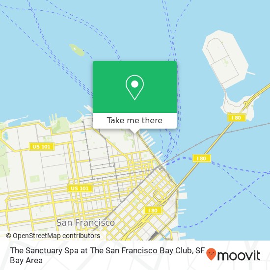 The Sanctuary Spa at The San Francisco Bay Club map