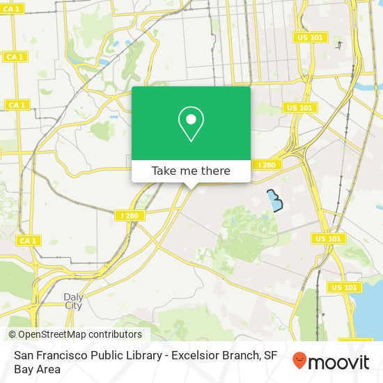 San Francisco Public Library - Excelsior Branch map
