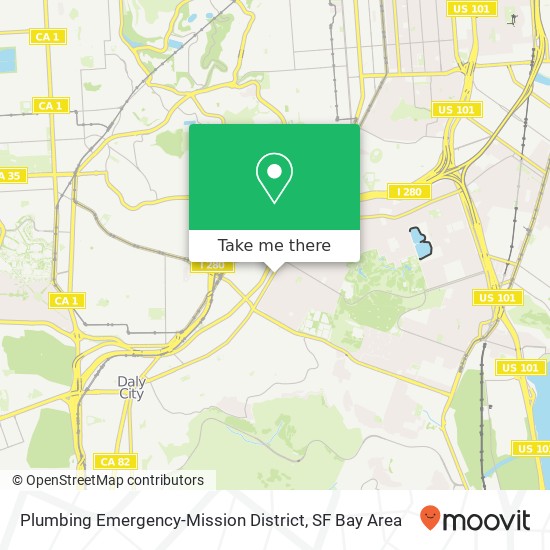 Mapa de Plumbing Emergency-Mission District