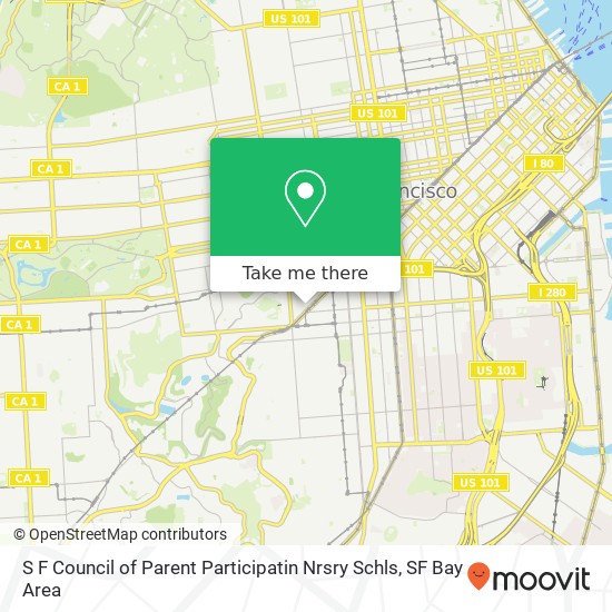 Mapa de S F Council of Parent Participatin Nrsry Schls