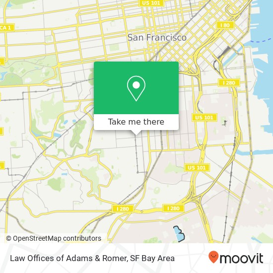 Law Offices of Adams & Romer map