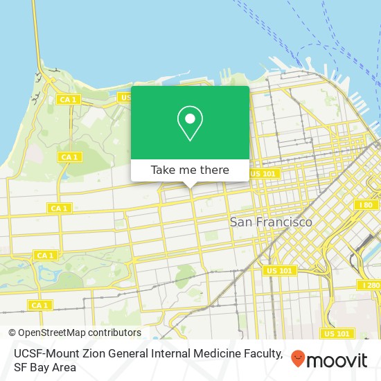 Mapa de UCSF-Mount Zion General Internal Medicine Faculty