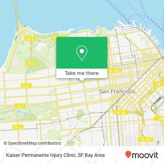 Mapa de Kaiser Permanente Injury Clinic