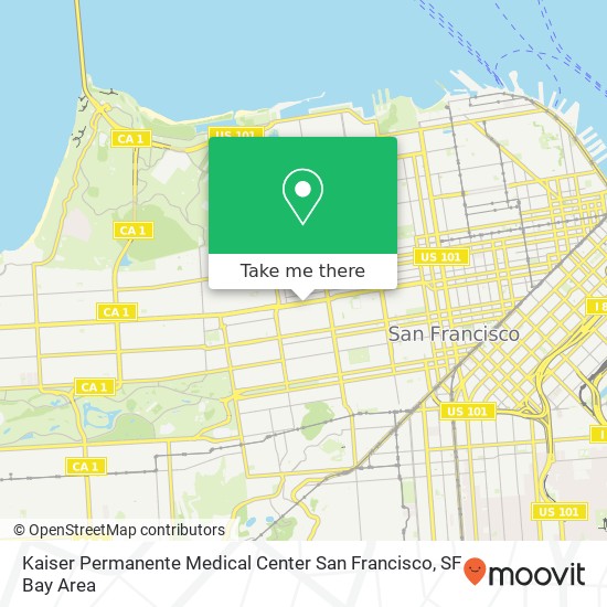 Kaiser Permanente Medical Center San Francisco map