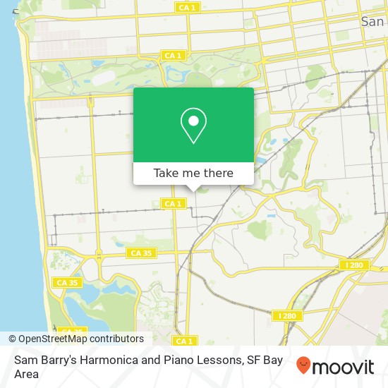Sam Barry's Harmonica and Piano Lessons map