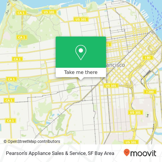 Pearson's Appliance Sales & Service map