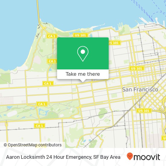 Mapa de Aaron Locksimth 24 Hour Emergency