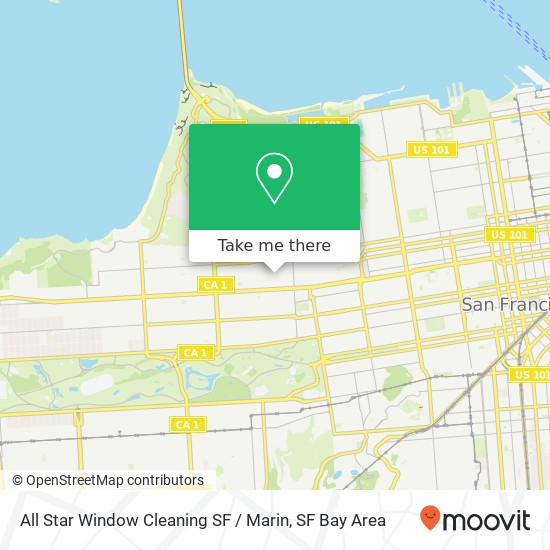 Mapa de All Star Window Cleaning SF / Marin