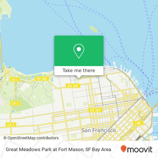 Great Meadows Park at Fort Mason map