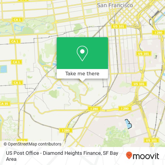 US Post Office - Diamond Heights Finance map